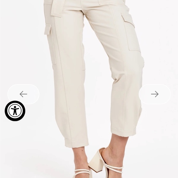 Dear John Cream Cargo Crop Pants with Tie Waist - Picture 2 of 14